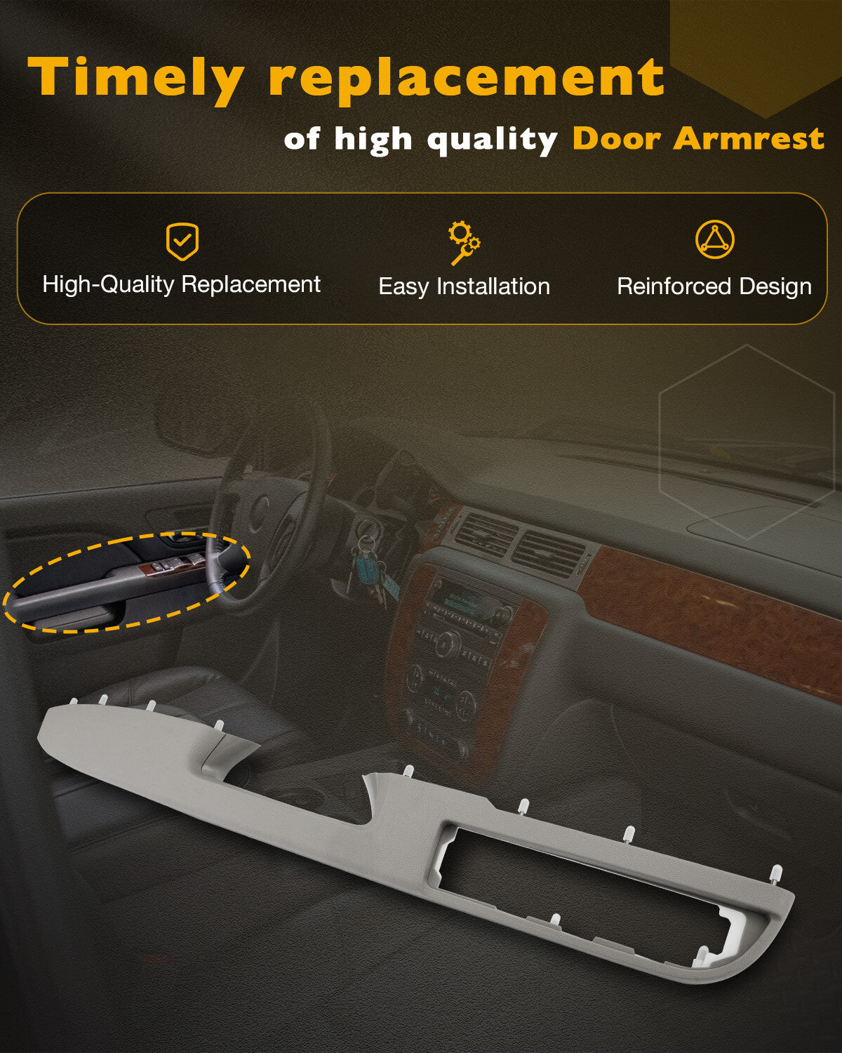 Driver Armrest Repair Kit for Chevy Silverado GMC Sierra 1500 2500 3500 HD 10 14