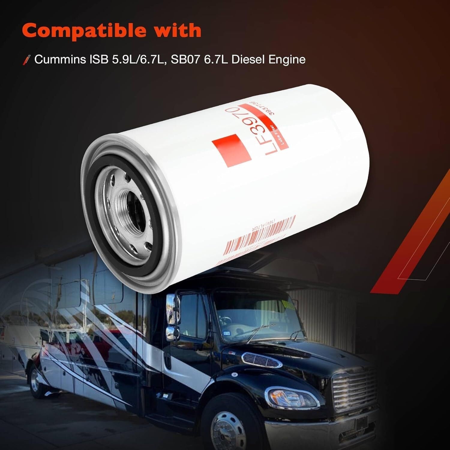 LF3970 Oil Lube Filter for Fleetguard Cummins ISB QSB 5.9L 6.7L Diesel Engine 6