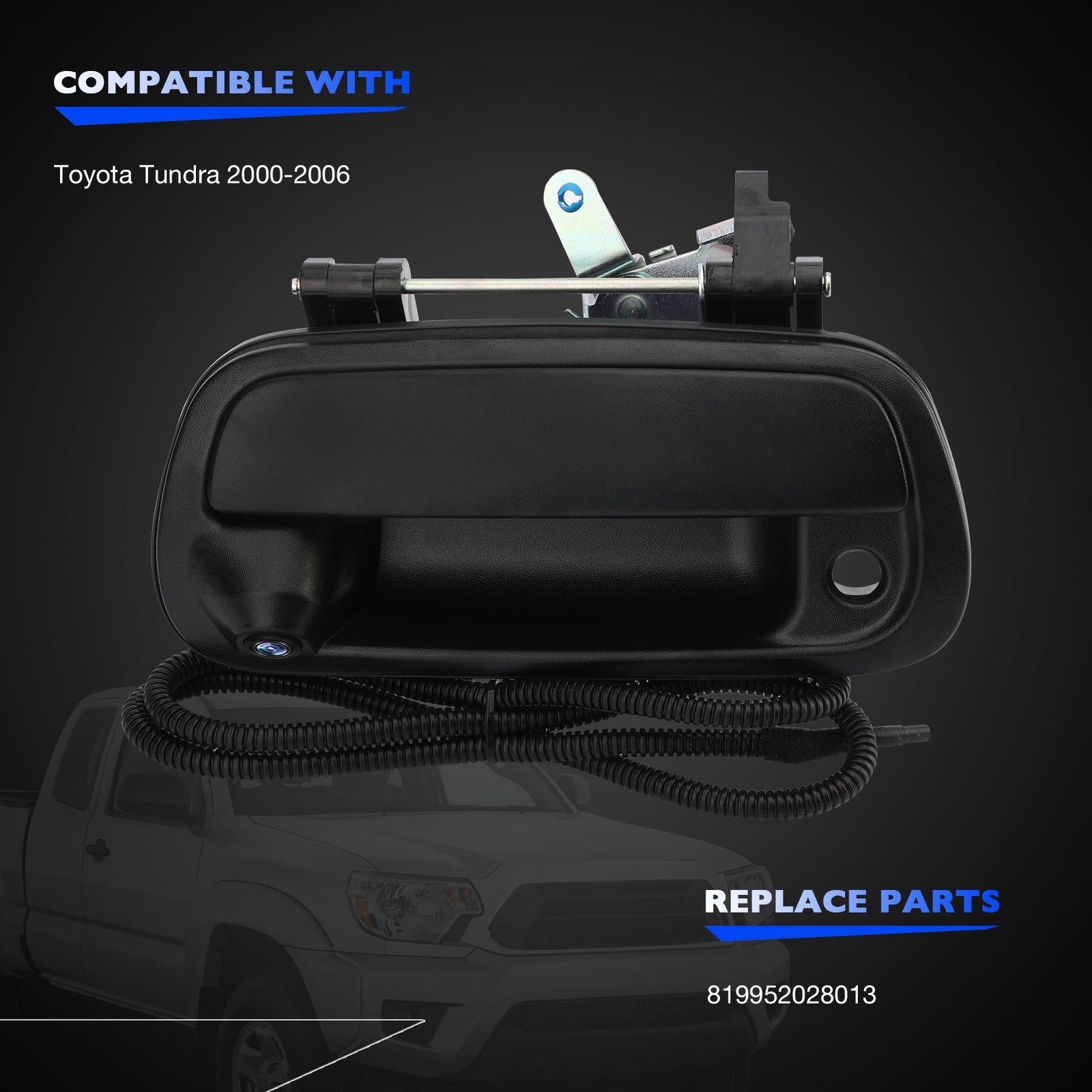 Tailgate Handle Rear Backup Camera Wiring Harness for Toyota Tundra 2000 2006