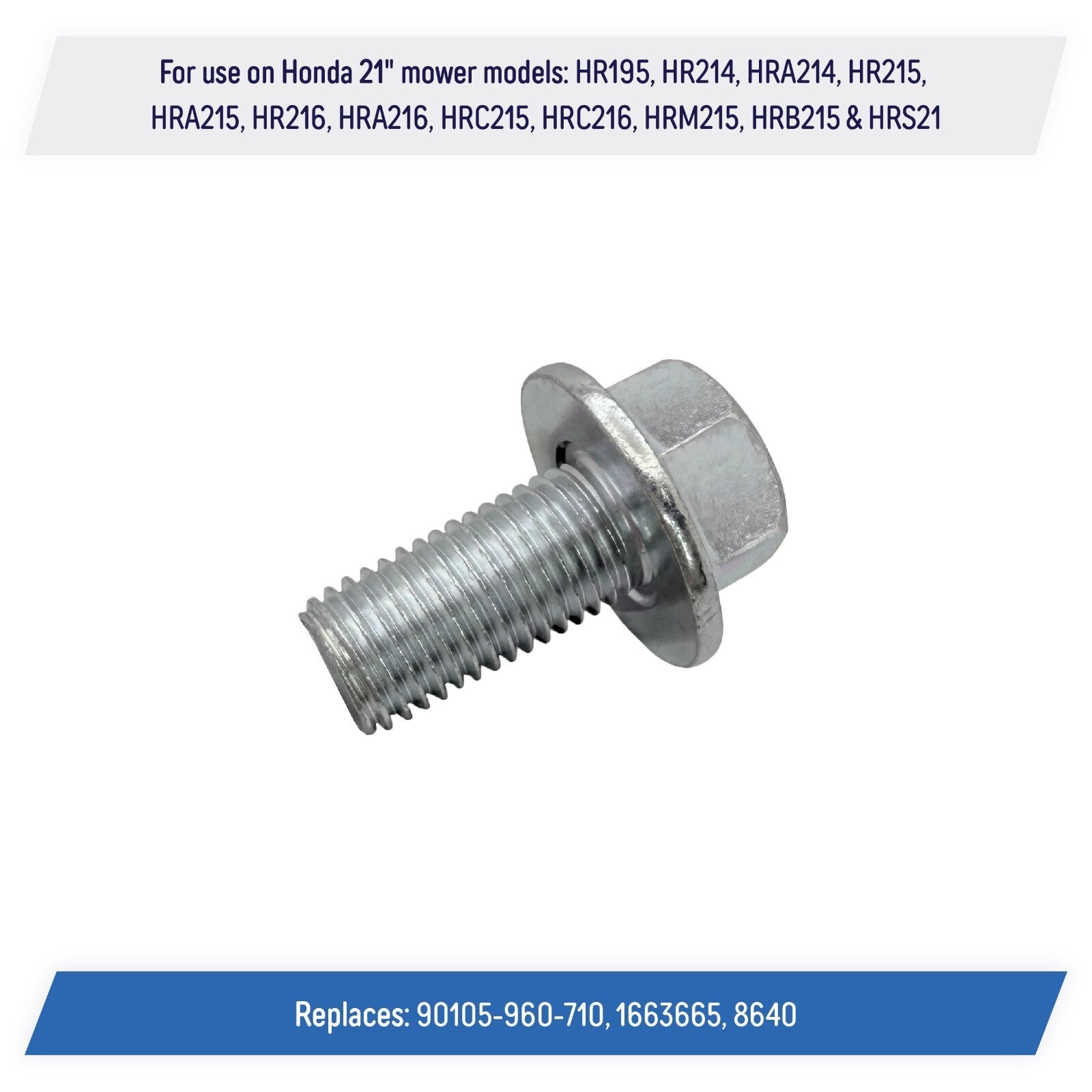 90105-960-710 Mower Blade Hex Bolts for Honda 21 Inch Lawn Mowers 2 Pack