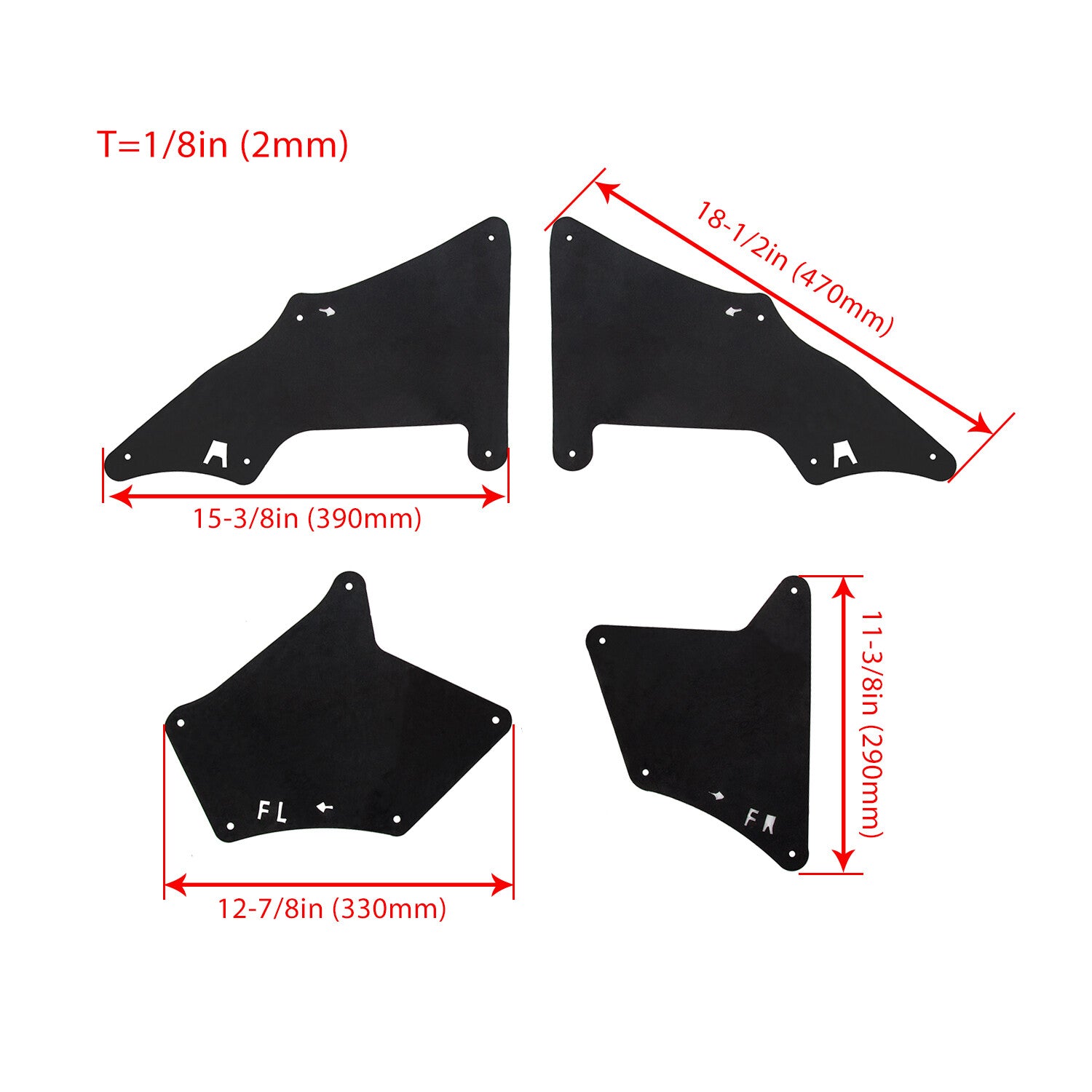 4PCS Splash Guards Fender Liners for Toyota 4Runner Lexus GX 470 2003-2022