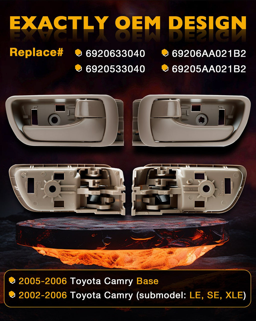 69211AA020C0 83913 Interior Exterior Door Handle for Toyota Camry 02 06 8 Piece