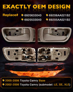 69211AA020C0 83913 Interior Exterior Door Handle for Toyota Camry 02 06 8 Piece