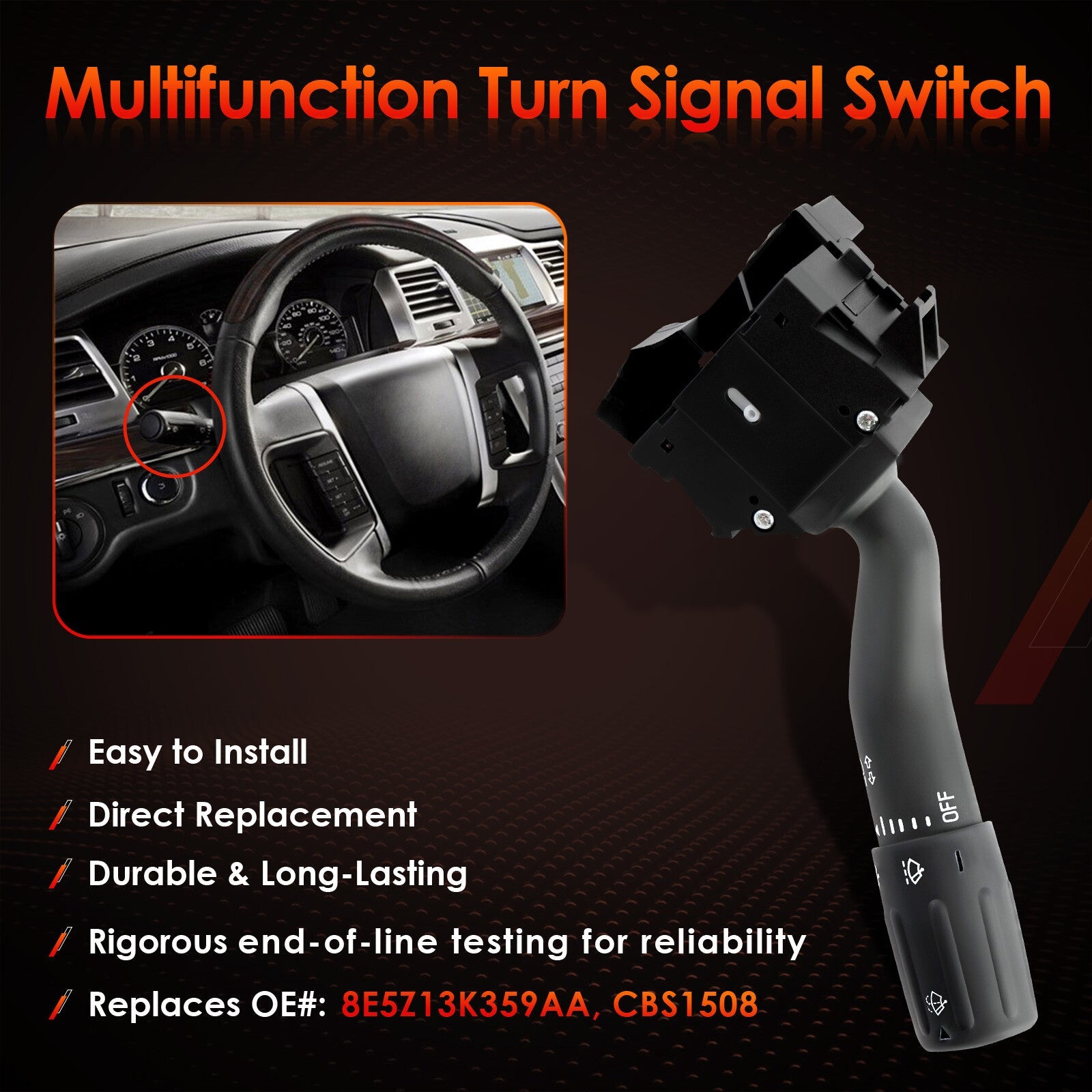 Turn Signal Windshield Wiper Switch for Ford Fusion Taurus Lincoln Mercury 05 12