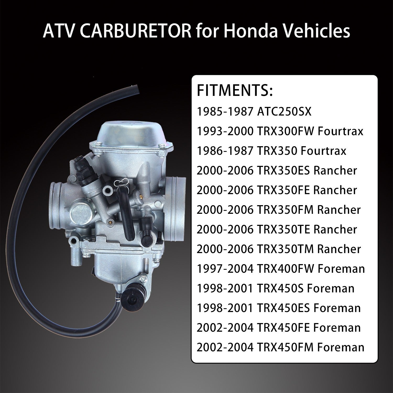 Carburetor For Honda TRX300FW Fourtrax 300 350 Foreman 400 450 Rancher 350