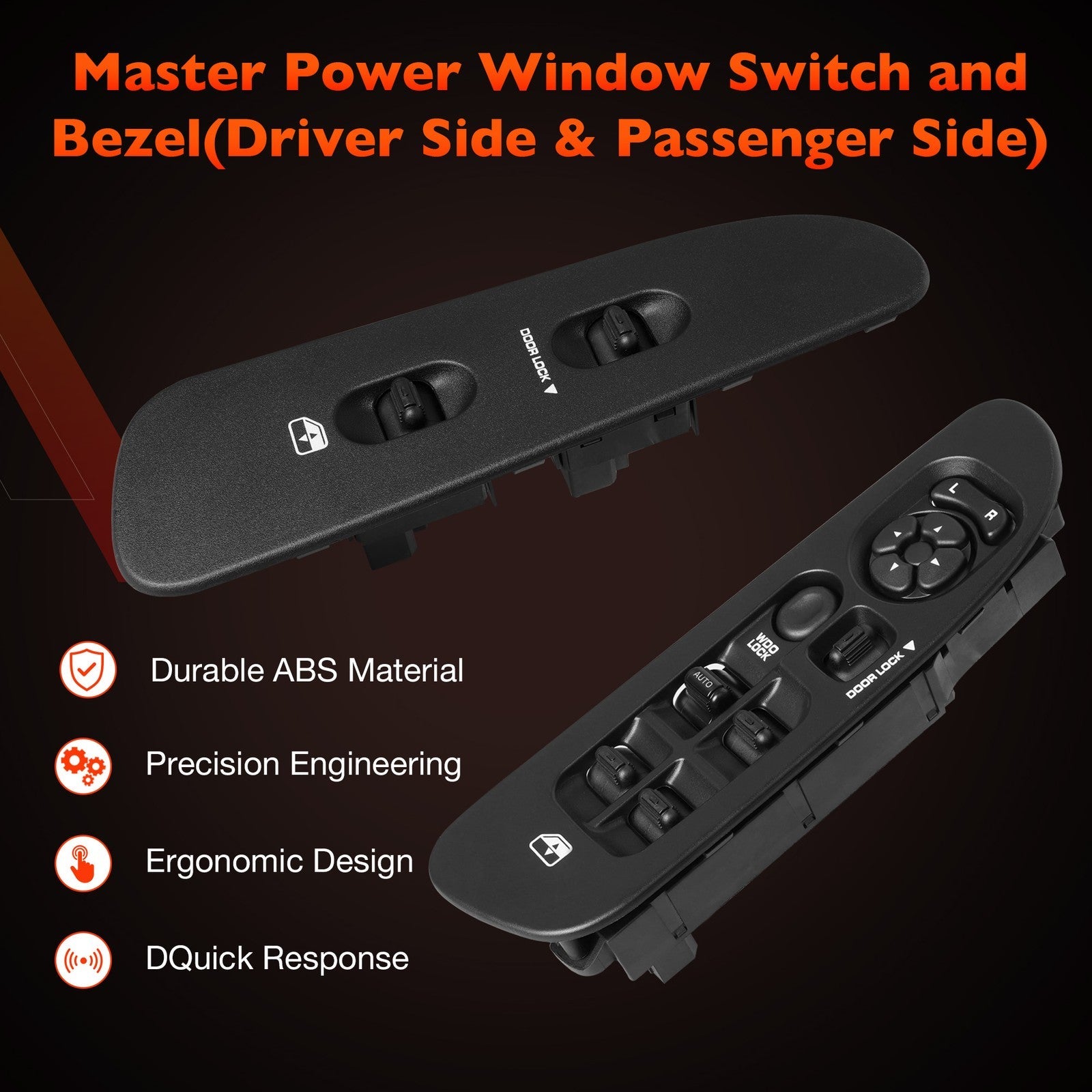 Power Door Window Mirror Switch LH RH And Bezel Set For Dodge Ram 1500 01 09