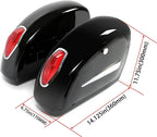 Universal Motorcycle Hard Saddlebag Luggage Bags with Light for Honda Harley Yamaha