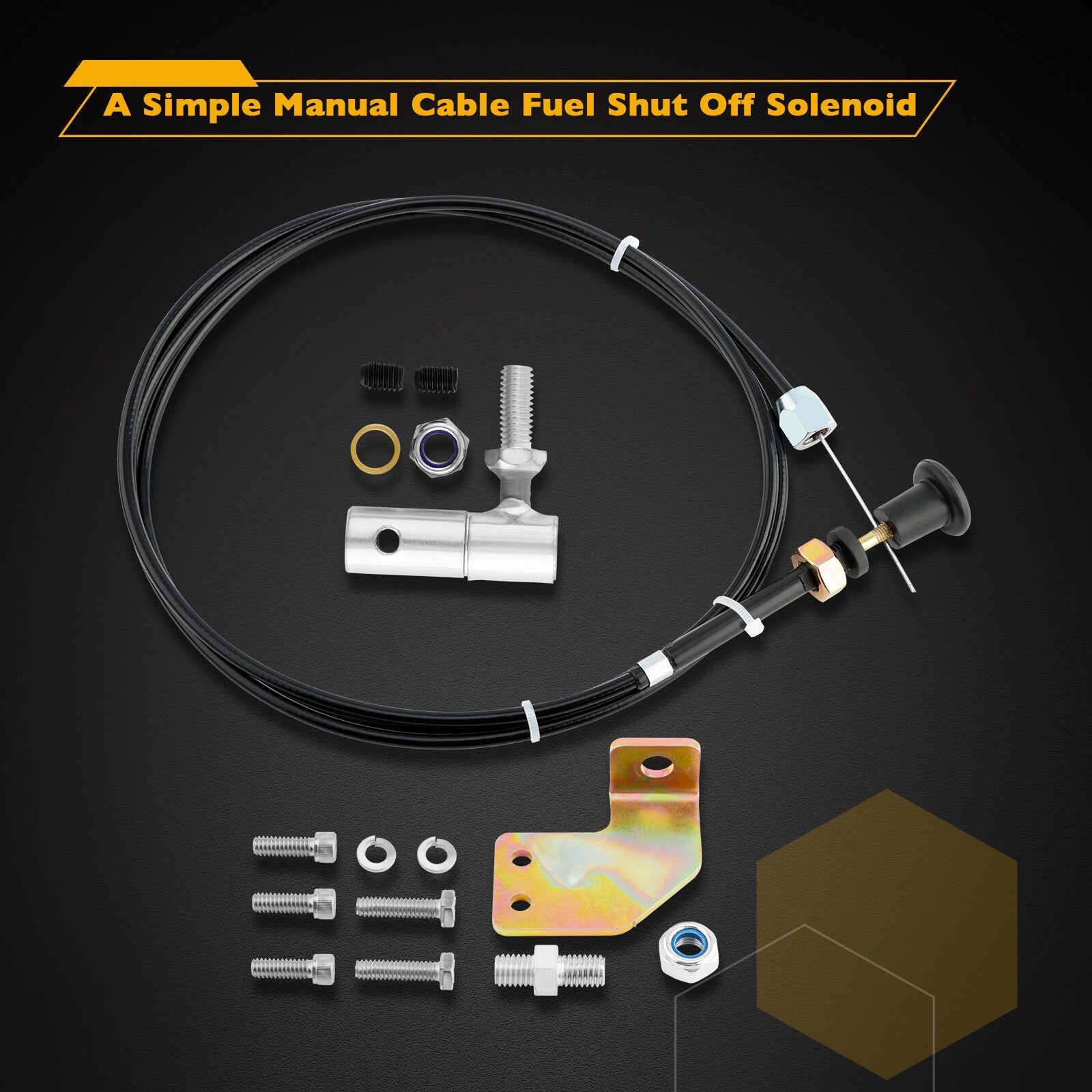 P7100 P Pump Manual Fuel Shut Off Solenoid Cable Kit for Dodge Cummins 12V 6/4bt