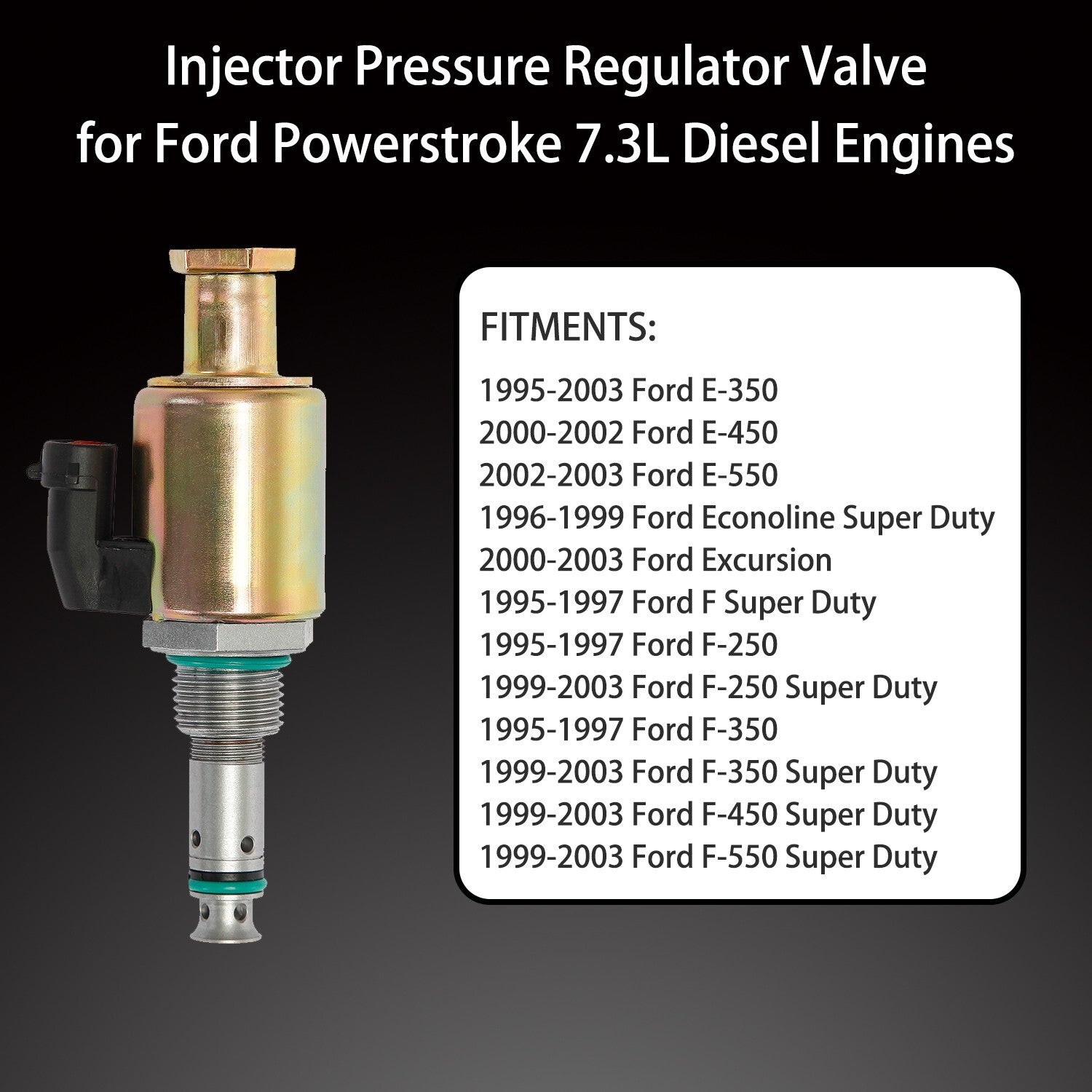F81Z9C968AB IPR Valve with ICP Sensor Pigtail for Ford 7.3 Powerstroke F250 F350