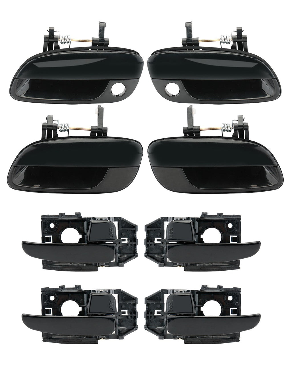 Door Handles Exterior Interior Front Rear for 01 06 Hyundai Elantra 8 Pieces