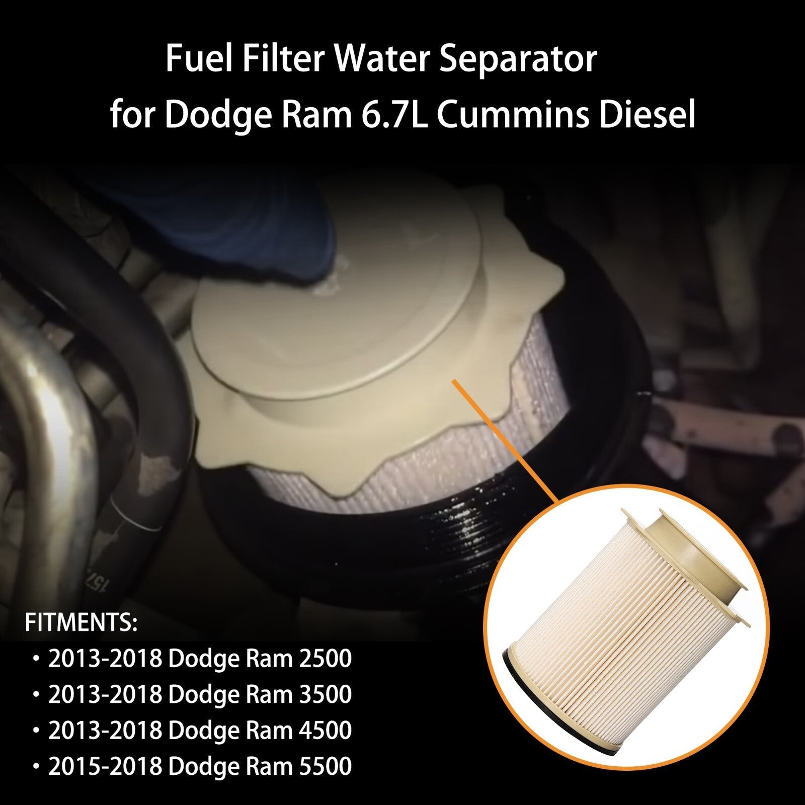 Fuel Filter 6.7L Cummins Diesel Kit For 2013-2018 Dodge Ram 2500 3500 4500 5500