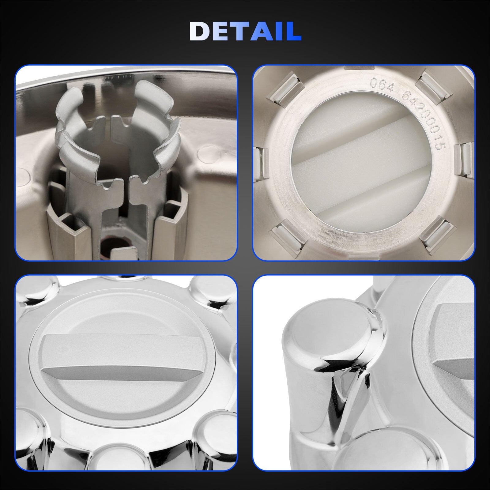 HC3Z1130J Chrome Front Rear Wheel Center Hub Cap For 2017 To 2022 Ford F250 F350