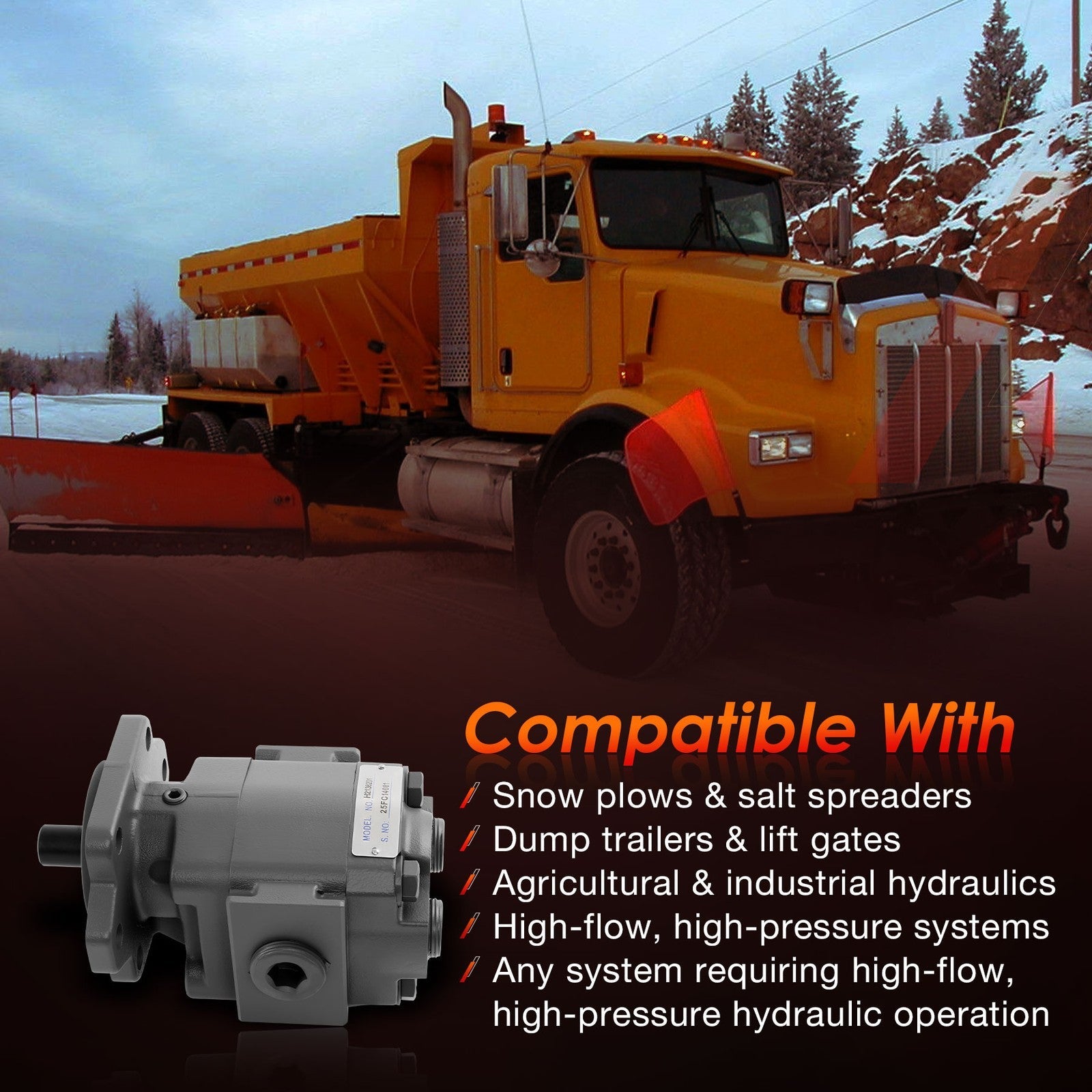 H2136201 Hydraulic Pump 3000 PSI 7/8 Inch 13 Spline Shaft Heavy Duty