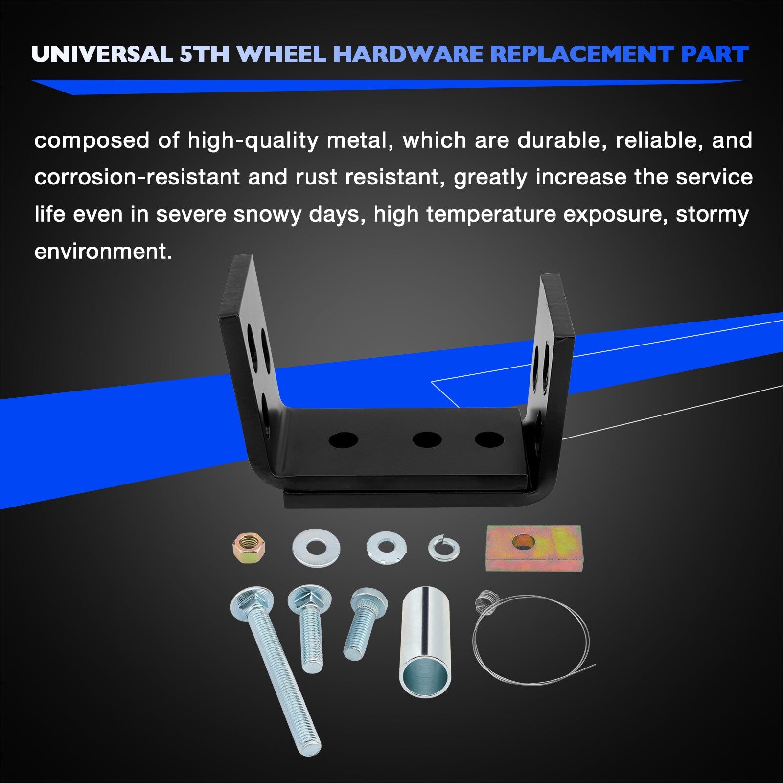 30035 58058 Fifth Wheel Mounting Rail Kit Trailer Hitch Mount Steel for Reese