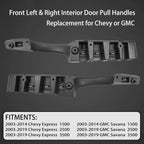 Interior Pull Door Handle Kit For Chevy Express GMC Savana 1500 2500 3500 03-19