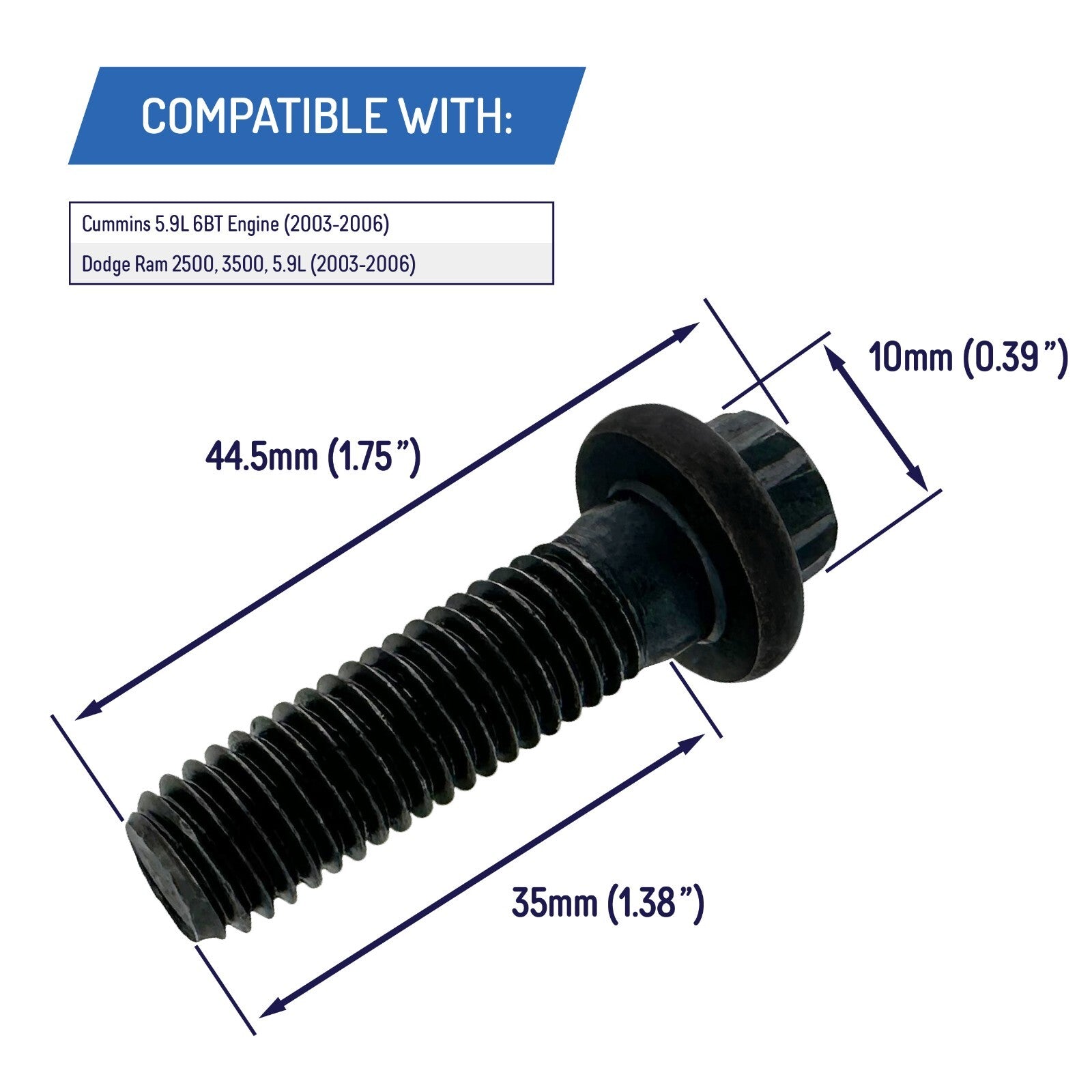 3903834 Starter Motor Mounting Bolts for Cummins Dodge Ram 5.9L 03 06 3 Pack
