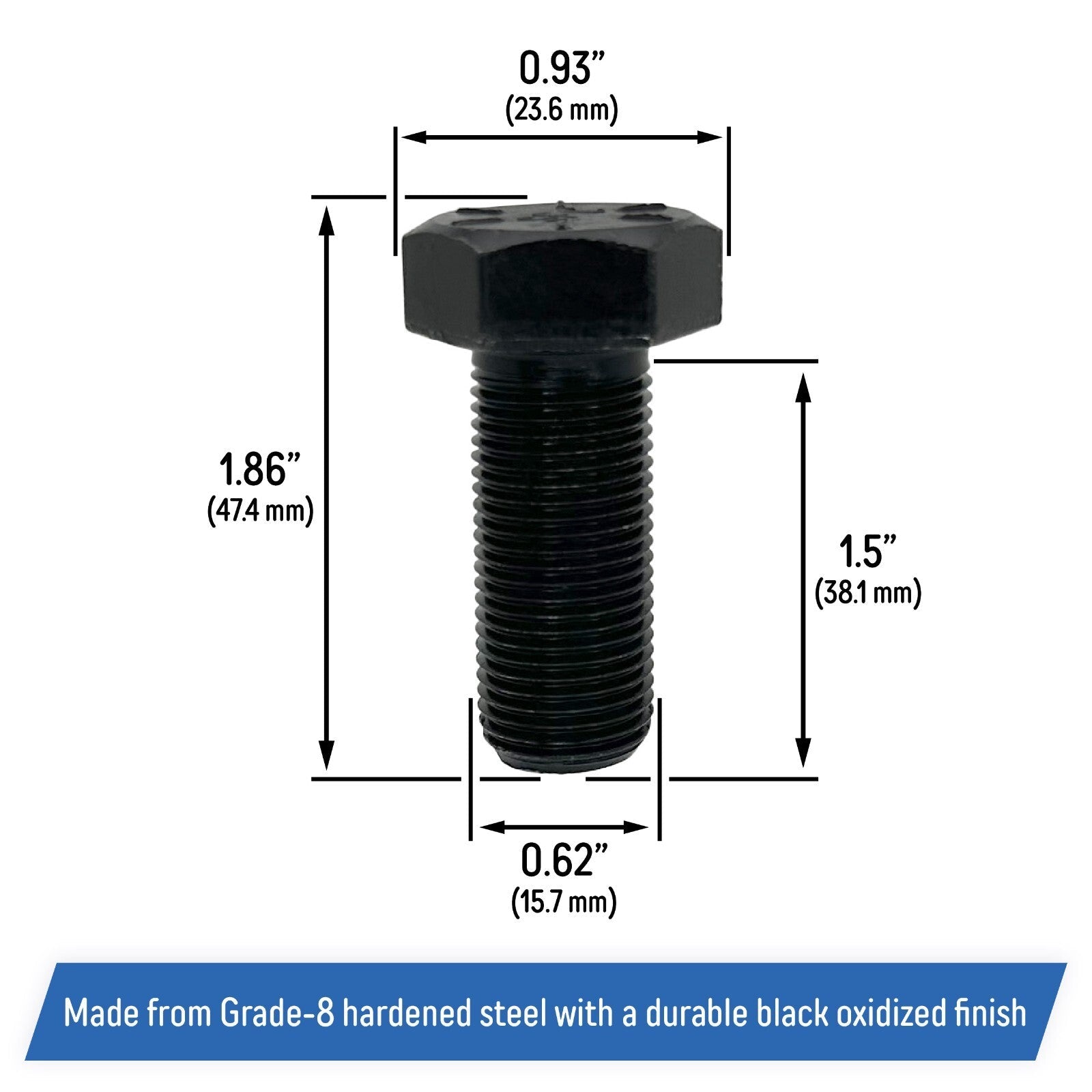 Blade Bolt 5 8 18 x 1 1 2 For Bad Boy Mower ZT CZT MZ Outlaw 018 6020 00 4 Pack
