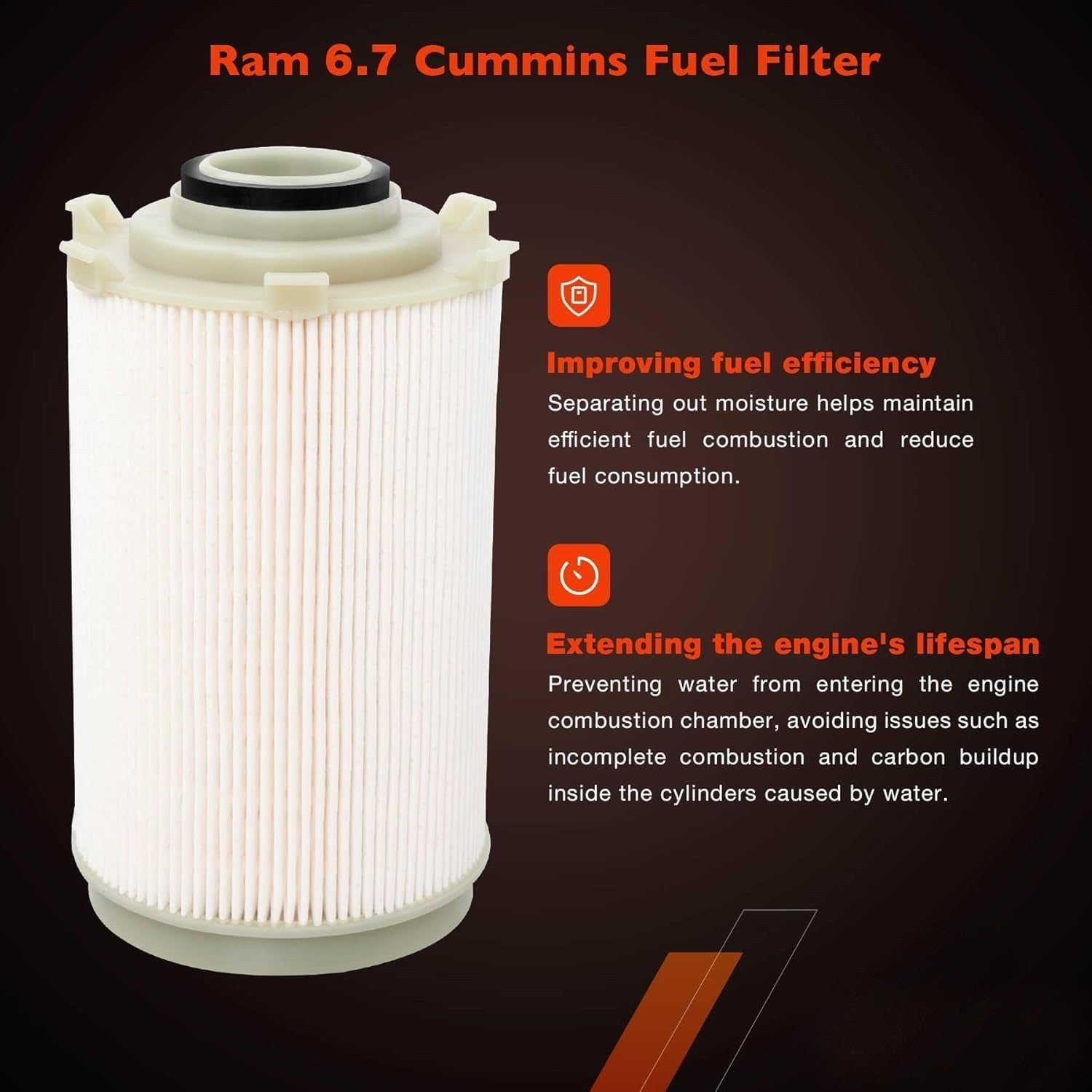 68061634AA Fuel Oil Filter for Dodge Ram 2500 5500 6.7L Cummins Diesel 2007 2009