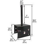 U Shaped 6x6 Deck Post Concrete Anchor Spike Fence Base Black Powder Coated 2 Pack