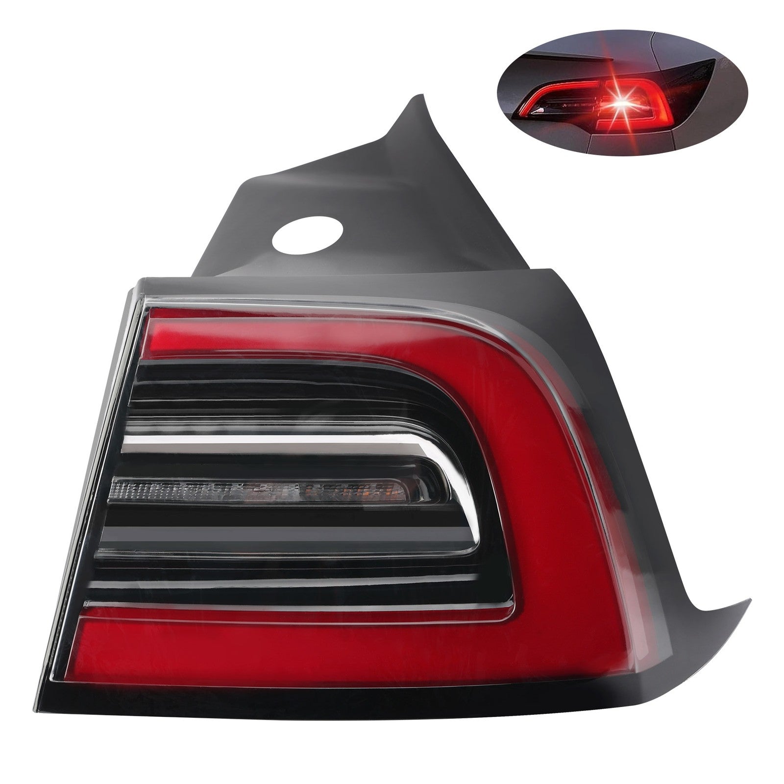 Rear Right LED Tail Light Lamp Passenger Side for 2017-24 Tesla Model 3/Y 3-Pin