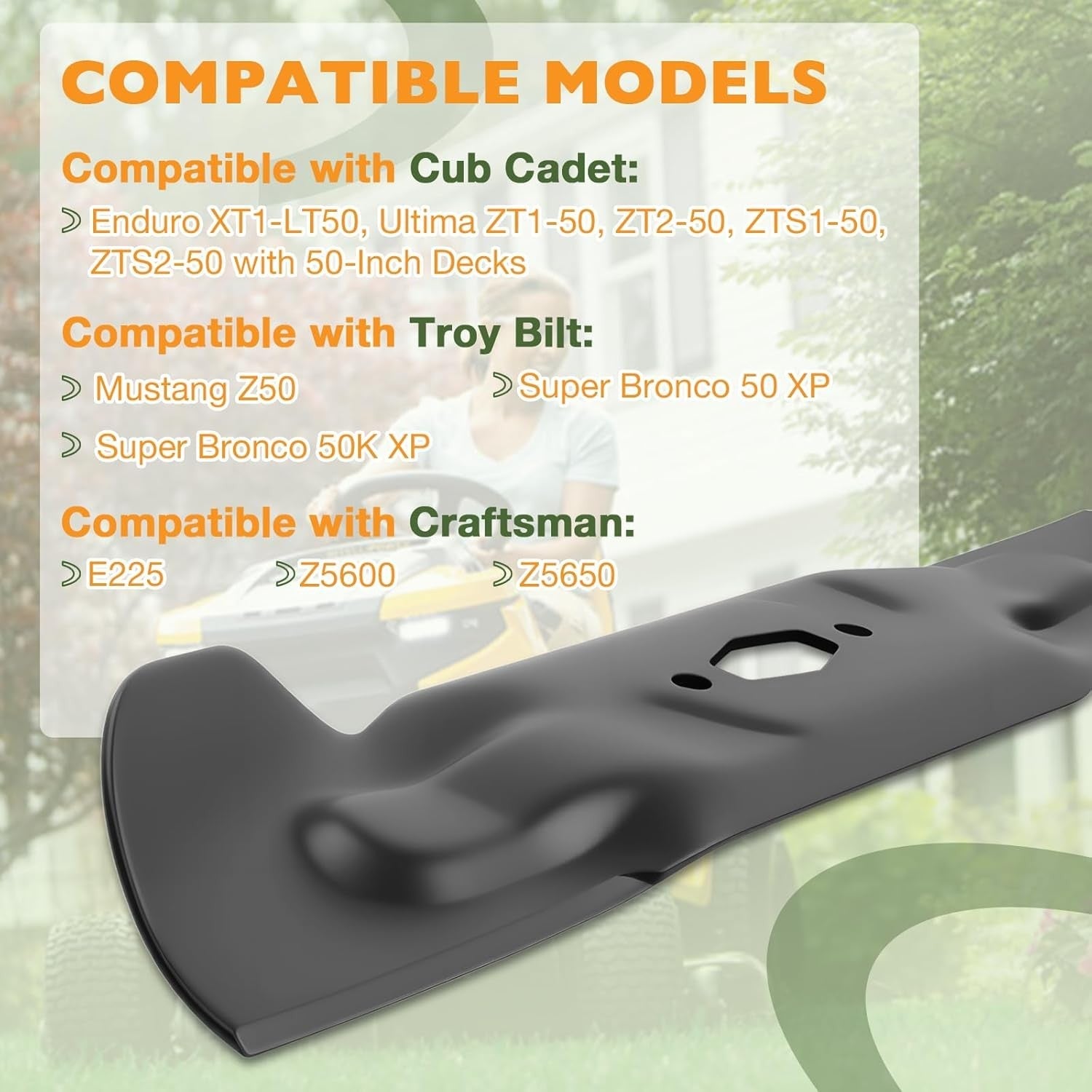 High Lift Lawn Mower Blades 17.25 X 2.3 For Troy Bilt Craftsman Cub Cadet 3Pcs