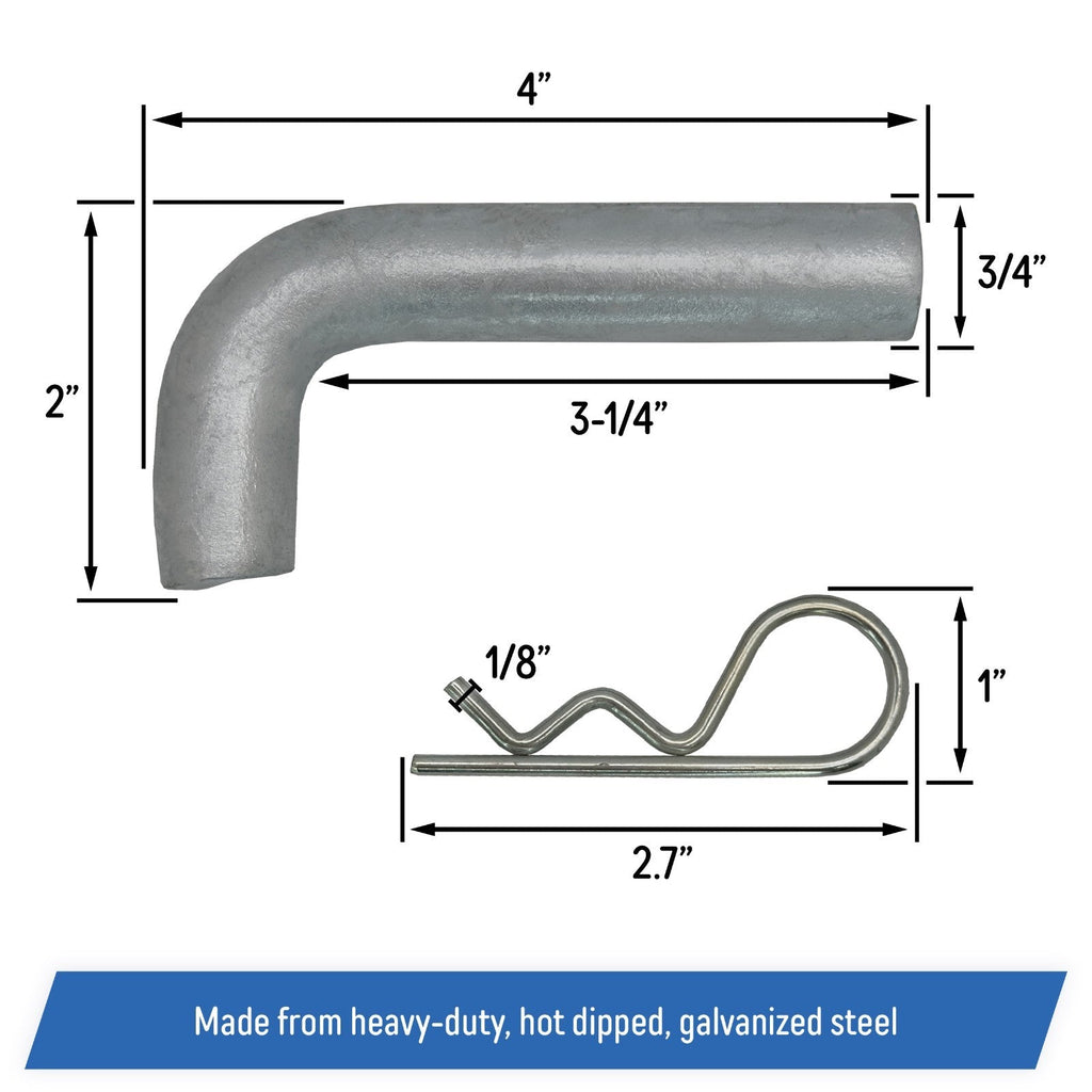 Floating Dock Hinge Connector Pin 3-1-4 x 3-4 Inch Heavy Duty Galvanized Steel
