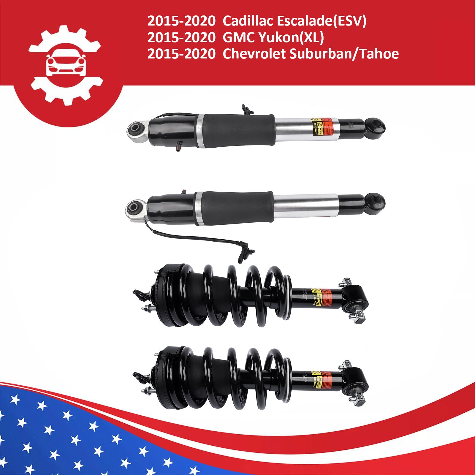 FRONT Strut Assy & REAR shock Absorber for 2015-20 Escalade Suburban Tahoe Yukon
