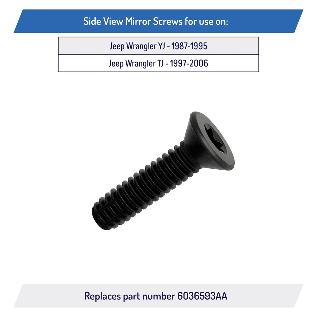 6036593AA Side View Mirror Screws for Jeep Wrangler YJ TJ LJ 1987-2006 6