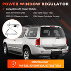 Front Passenger Side Power Window Regulator w/Motor for Nissan Titan 2004 2015