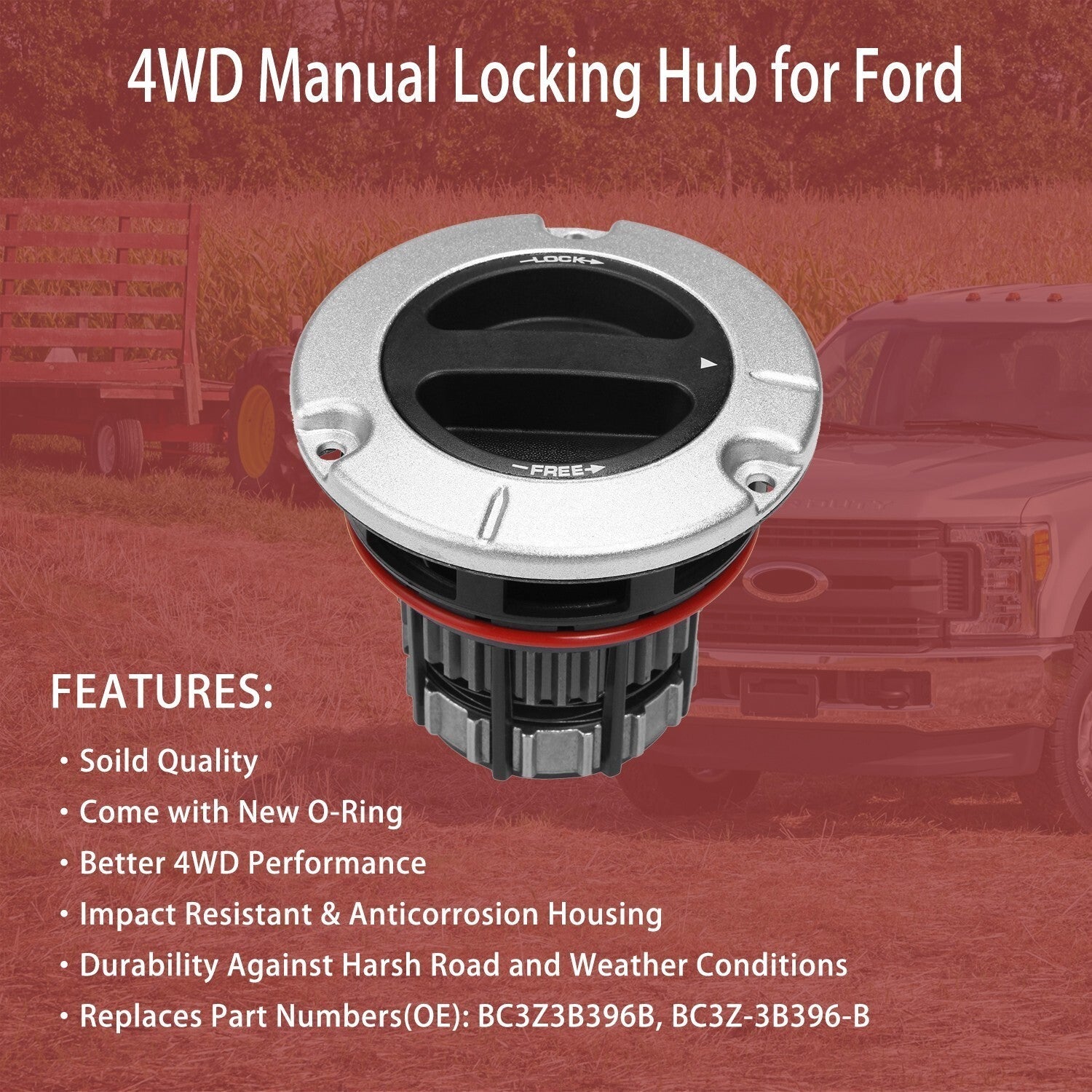 BC3Z3B396B Front Manual Lock Hub Link for Ford F450 F550 Super Duty 4WD 05 23