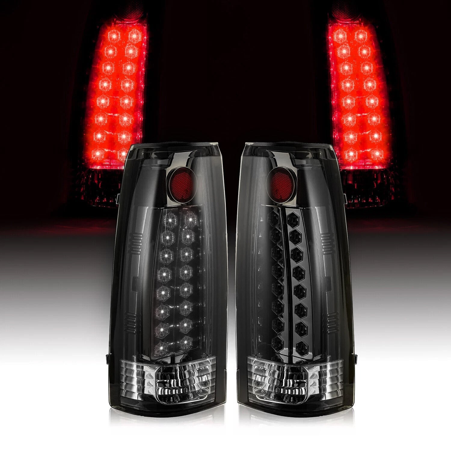 DOT Fits 88 98 Chevy GMC C K 1500 3500 Yukon Silverado Smoke LED Tail Lights