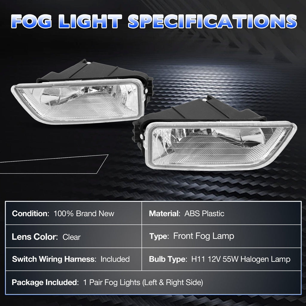 Fog Light Lamps Assembly for Honda Accord 2003-2007 Sedan w/ Bulbs & Harness