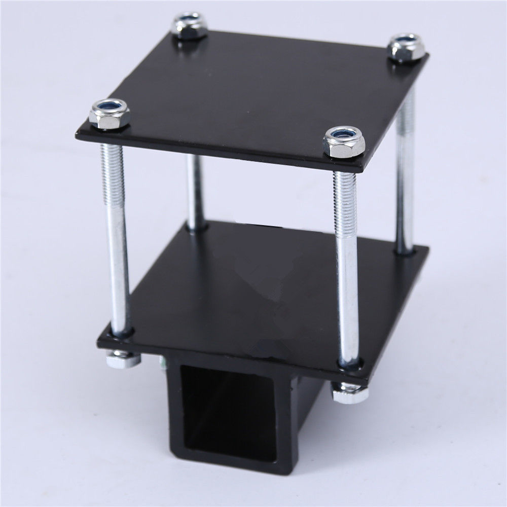 4in Square RV Bumper Receiver Adapter 2in Hitch Mount Rack Cargo Carrier Tube 2