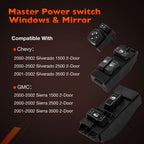 Power Window Door Mirror Switch LH RH Set for 00 02 Chevy Silverado GMC Sierra