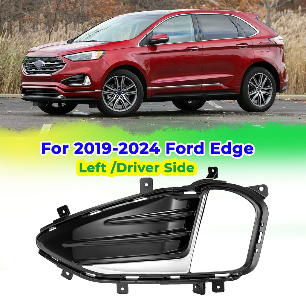 Fog Light Cover Bezel 1Pc Chrome Left Driver Side for 2019-2024 for Ford Edge