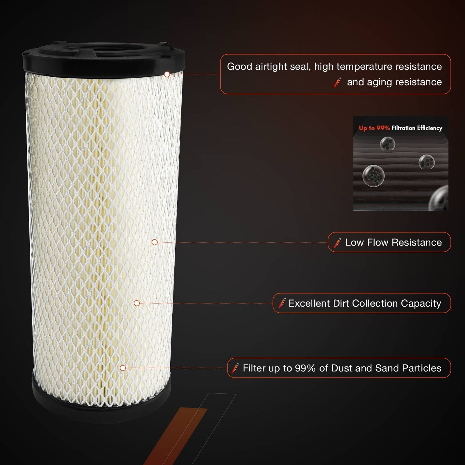 3607884M92 Air Filter for Massey Ferguson 1233 1526 1528 1529 1531 1532 1533