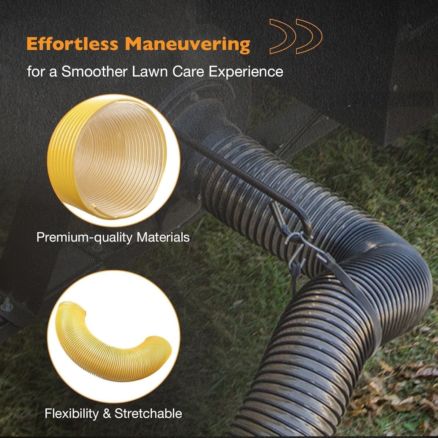 Leaf Vac Grass Catcher Flex Hose 8 Inch for DR Agri Fab Trac Vac 4 Foot