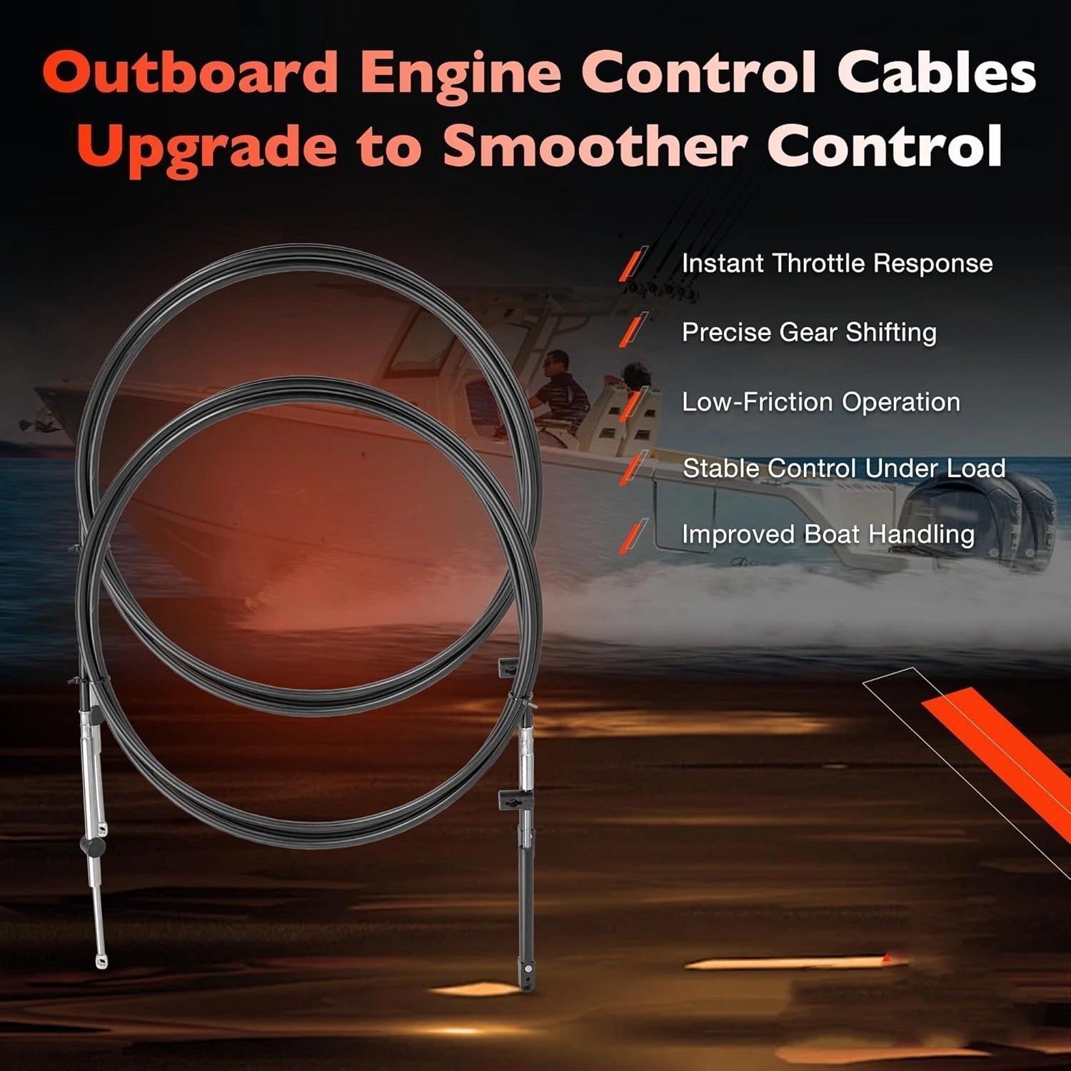 15FT Outboard Throttle Shift Cable GEN II for Mercury Mariner Mount Control 2X