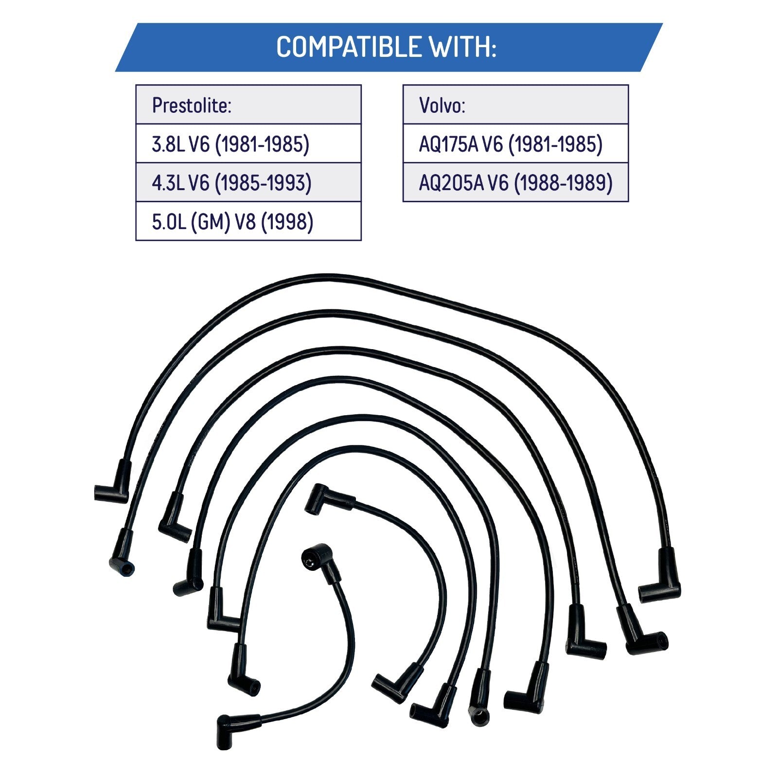 813720A11 503750 3888325 Spark Plug Wire Set For Volvo Penta 3.8L 4.3L V6