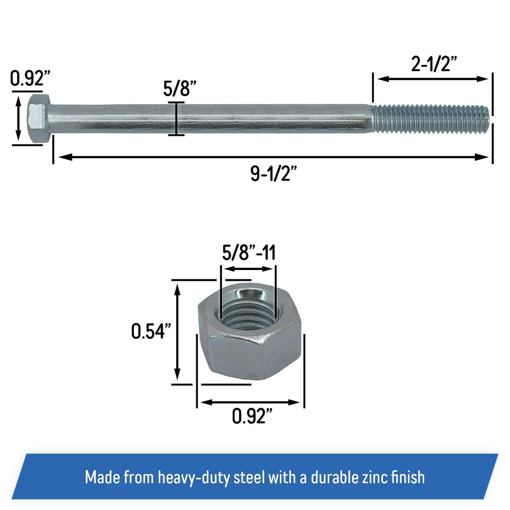 Spindle Blade Bolt Hex Nut 5-8 11x9 1 2 for SCAG Mower 04001 41 04020 09
