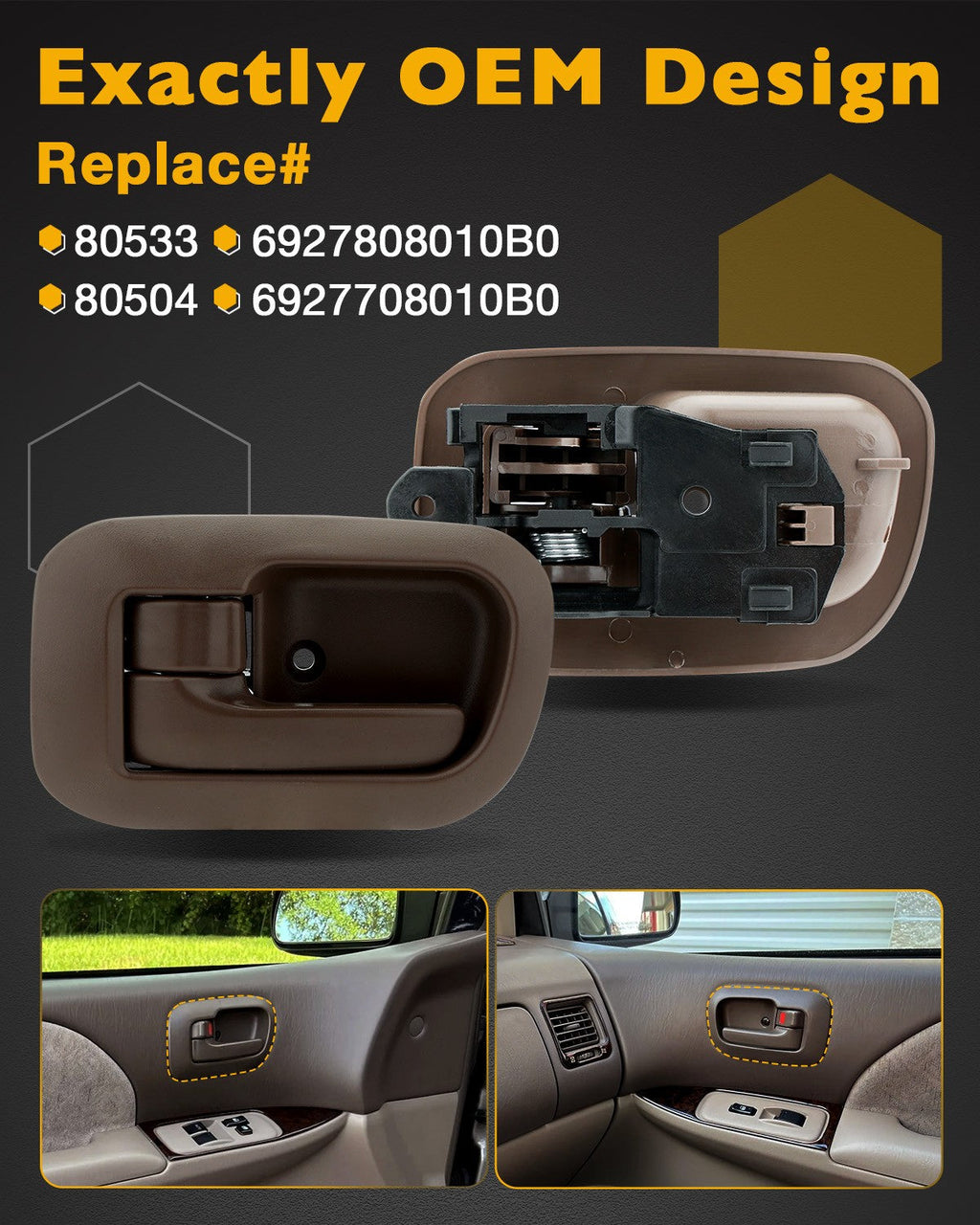 Exterior Interior Door Handle & Liftgate Handle Set for Toyota Sienna 98 03 7