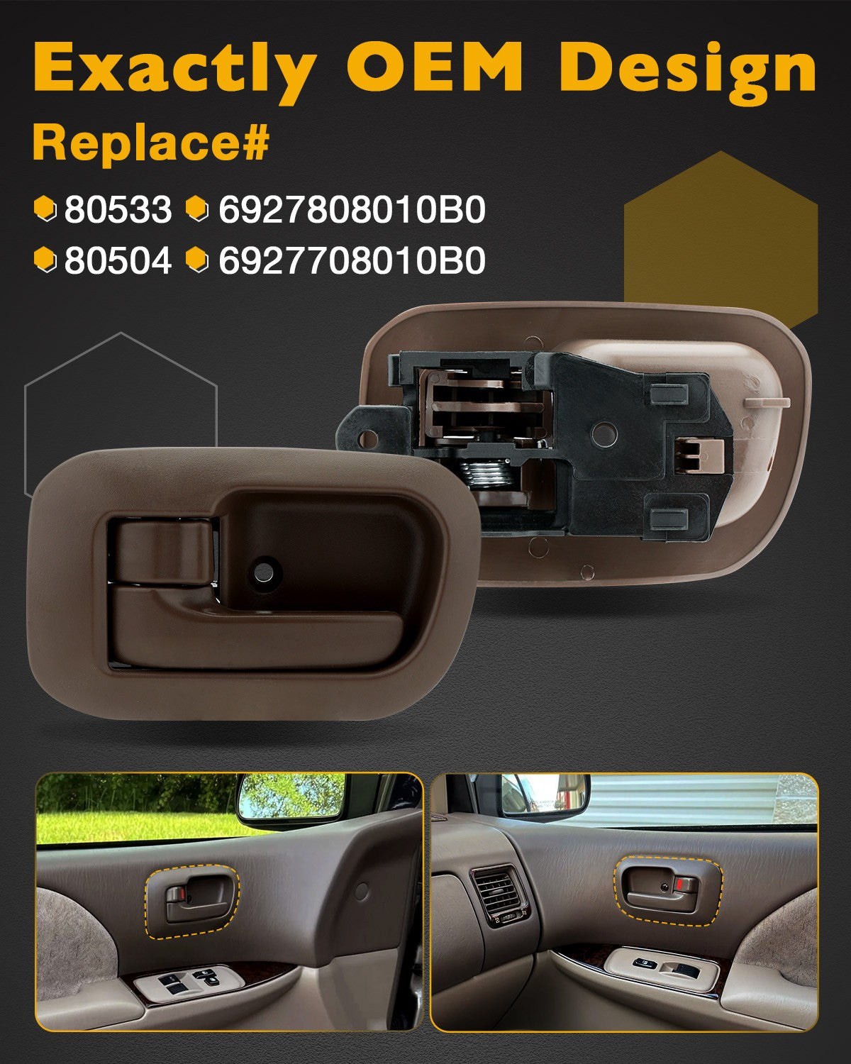 Exterior Interior Door Handle & Liftgate Handle Set for Toyota Sienna 98 03 7