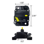 70A Circuit Breaker with Reset Waterproof for Auto Trailer Truck RV Marine Audio
