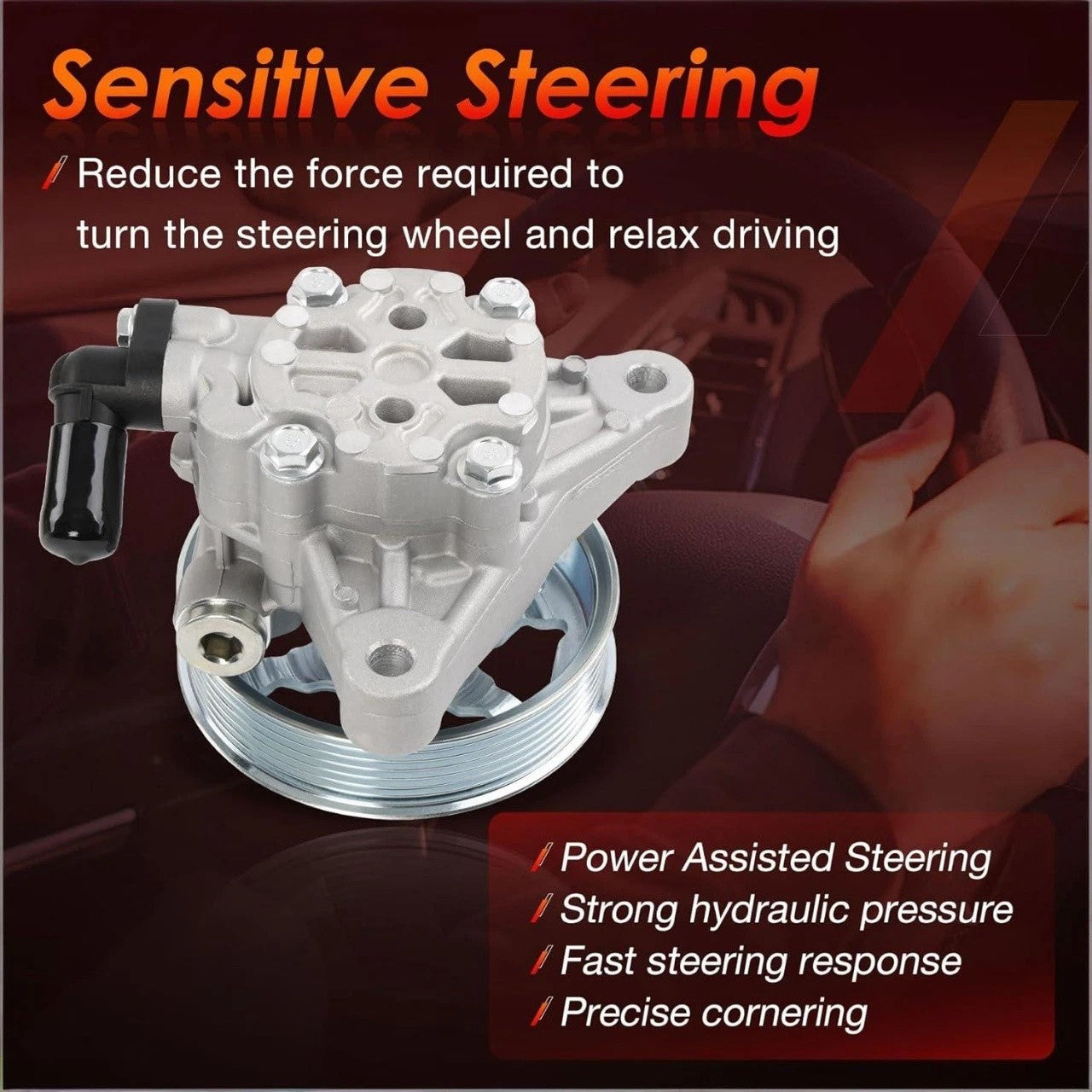 21 5495 Power Steering Pump with Pulley for 2008 2012 Honda Accord 2.4