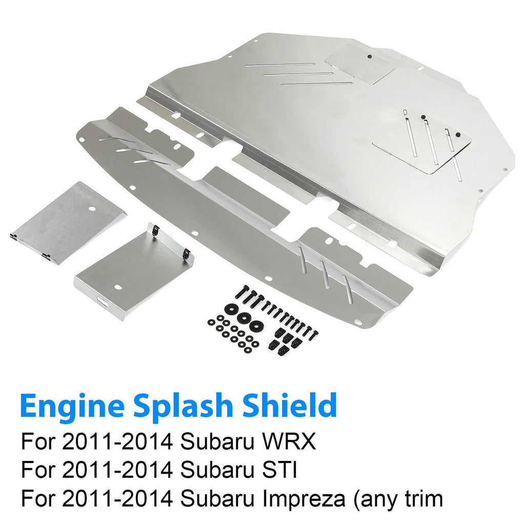 Engine Splash Shield Under Tray Skid Plate for Subaru WRX Impreza 11 14 Aluminum
