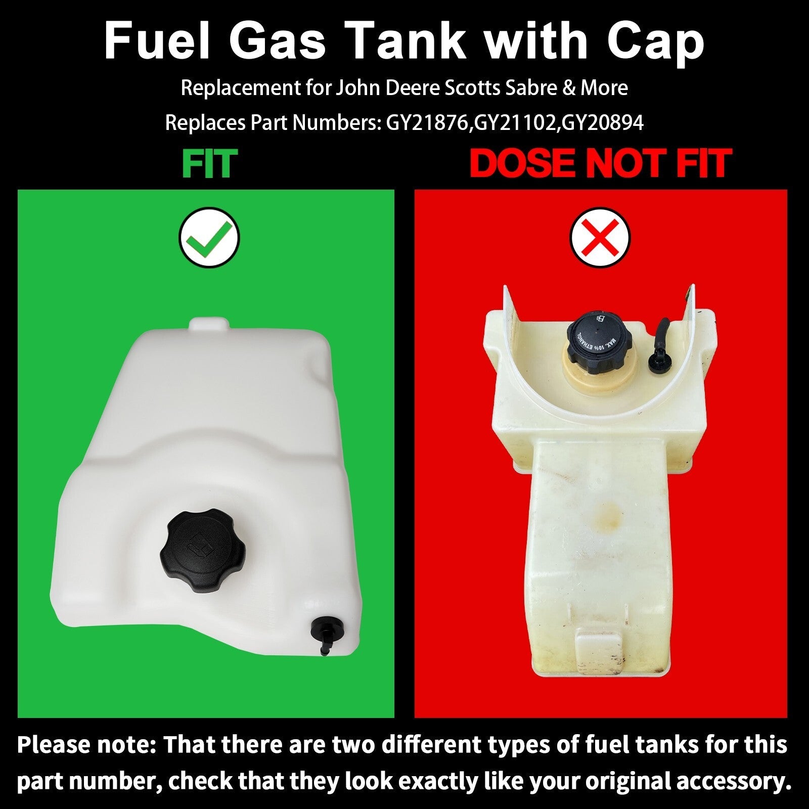Fuel Gas Tank for John Deere GY21102 GY21876 L100 L105 L107 LA100 LA110 LA105