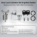 Ignition Switch & Door Lock Cylinder Set For Ford F150 F250 F350 Ranger 1990 95