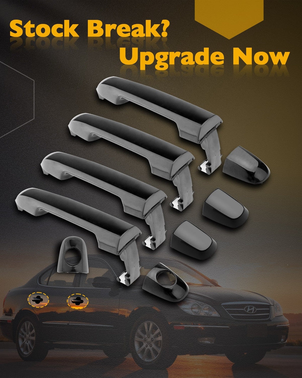 826513K000 Outside Interior Door Handle Set for Hyundai Sonata 2006-2008