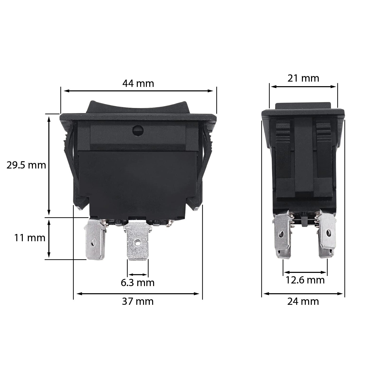 Momentary Reverse Polarity Rocker Switch 20A 12V DC On Off DPDT 4 Pin