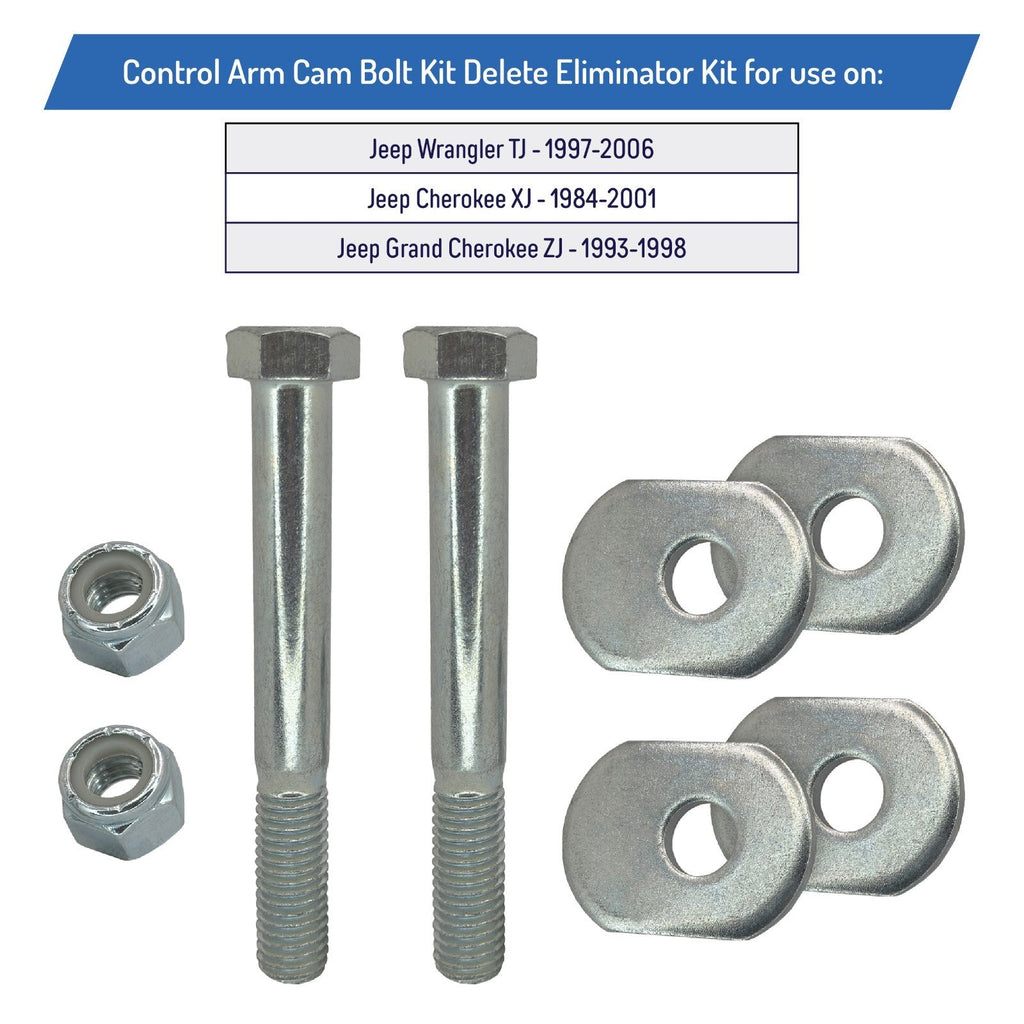 Front Lower Control Arm Cam Bolt Eliminator Kit for Jeep Wrangler Cherokee TJ ZJ